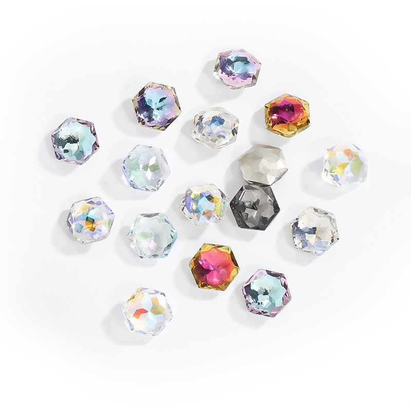 Hộp Phụ Kiện Đá Lục Giác Đính Trang Trí Móng Tay