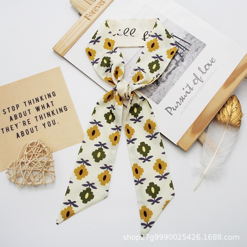 Khăn Quàng Cổ / Túi Xách / Băng Đô Đa Năng In Họa Tiết Hoa Xinh Xắn Thời Trang