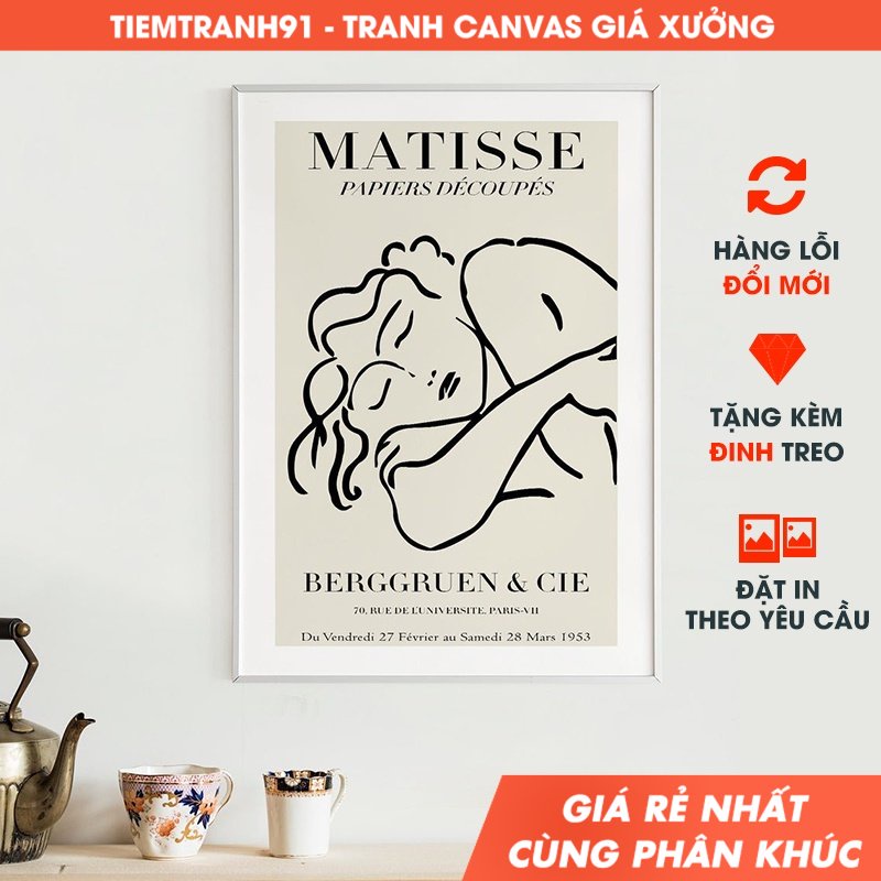 Tranh Canvas Cao Cấp Tranh Matisse Sleeping Woman Print, Henri Matisse Art Exhibition Poster, French Wall Art