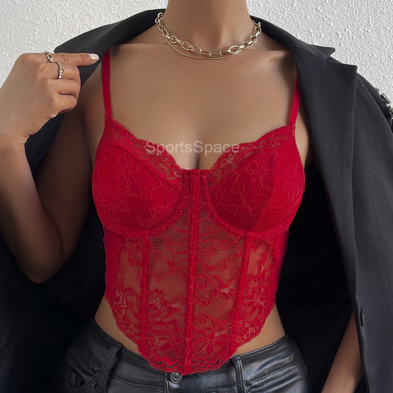 Áo Ren Hình Kim Cương Xương Cá Nhìn Xuyên Thấu Nhiều Màu Sắc Quyến Rũ Cho Nữ