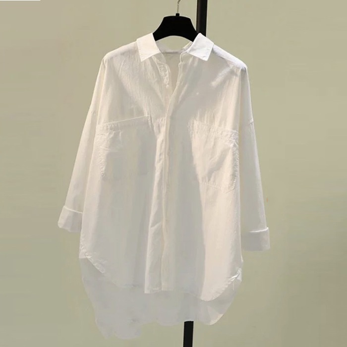 (TỔNG KHO LÂM ANH CHUYÊN SỈ) Áo sơ mi nữ form rộng trễ vai chất Thô cotton mềm mát