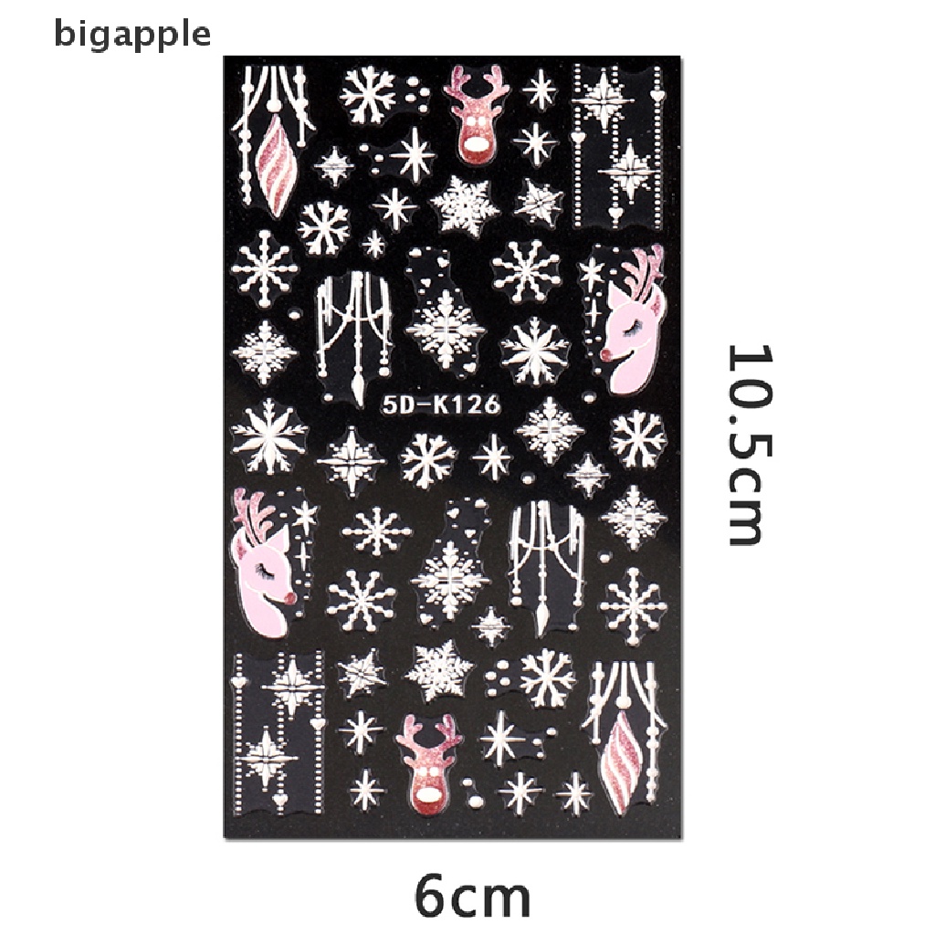 Hình Dán Trang Trí Móng Tay Họa Tiết Bông Tuyết 3D Lấp Lánh Xinh Xắn