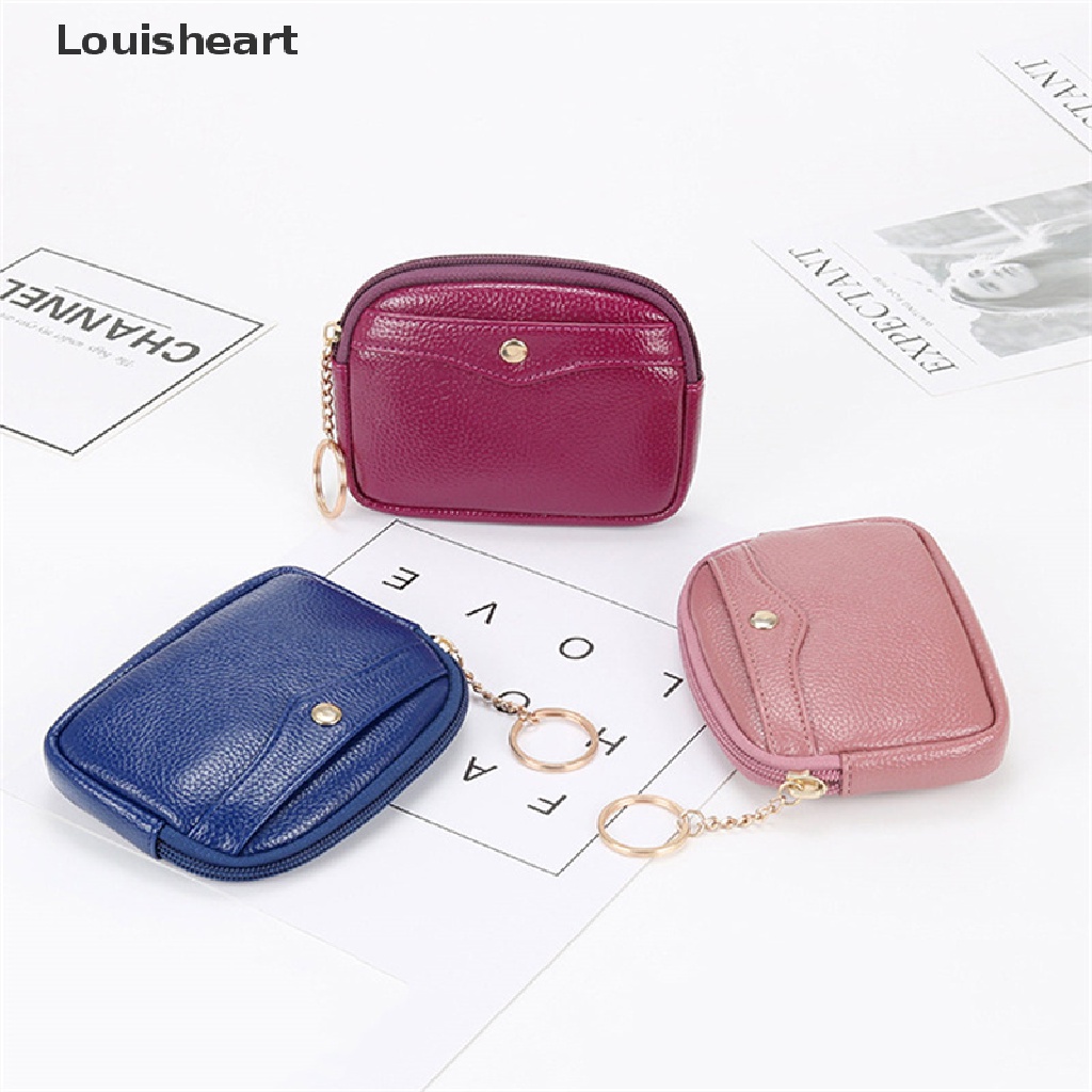 Ví Tiền Da PU Mềm Màu Trơn Khóa Kéo Đơn Giản Dành Cho Nữ