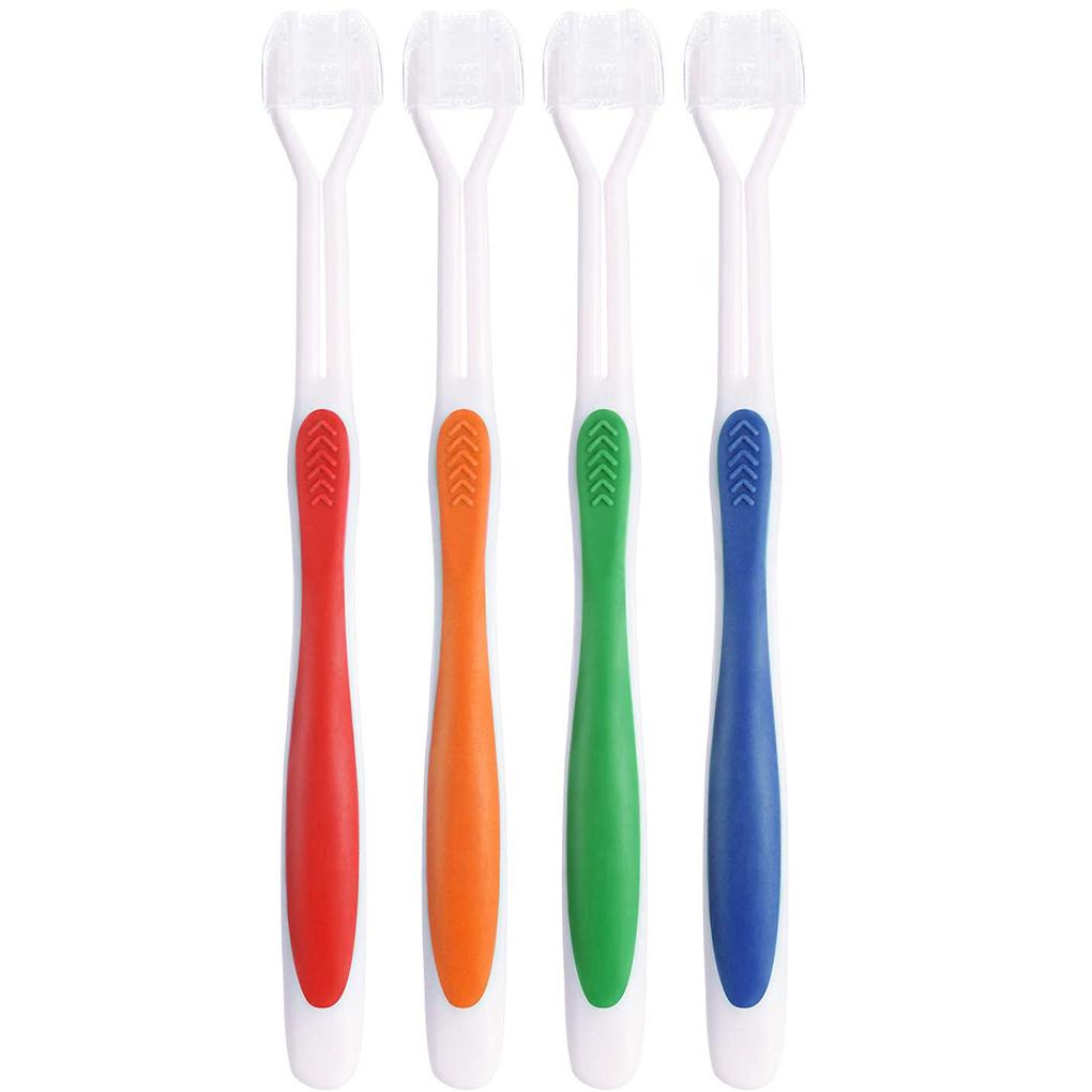 Set 4 Bàn Chải Đánh Răng 3 Mặt Chống Trượt Chăm Sóc Sức Khỏe