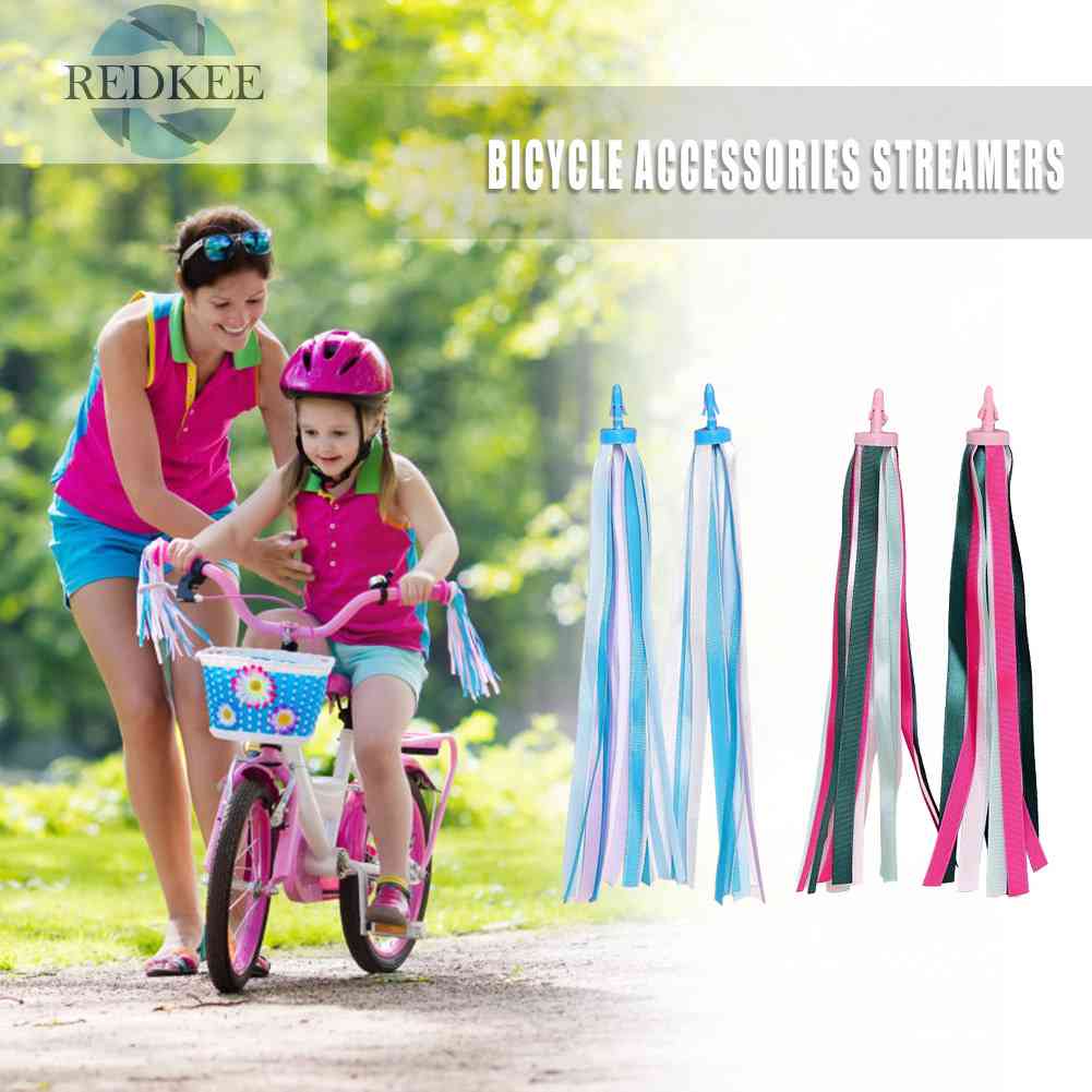 Set 2 Ruy Băng Tua Rua Nhiều Màu Sắc Trang Trí Tay Cầm Xe Đạp Trẻ Em