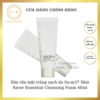 Sữa rửa mặt trắng sạch da Su:m37 Skin Saver Essential Cleansing Foam 40ml