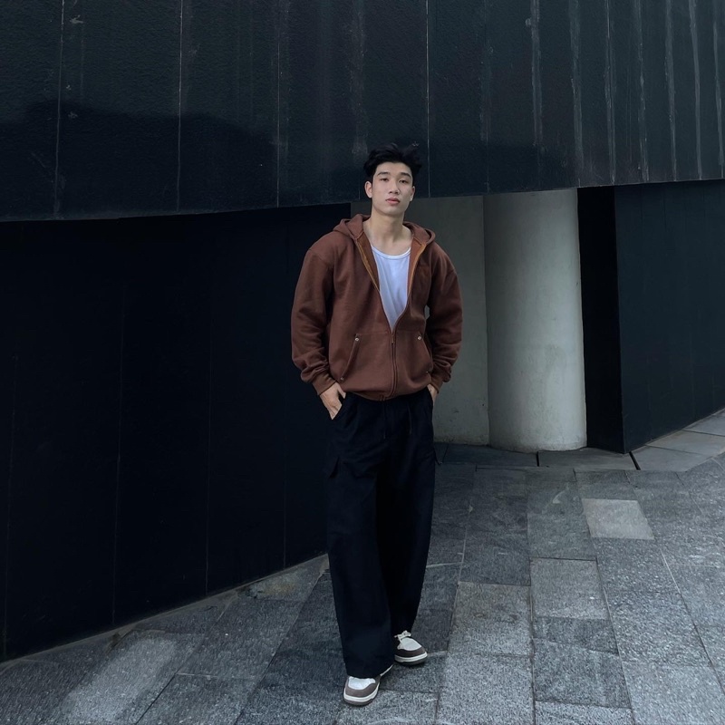 COMBO 1 Áo Hoodie Zip SS4 + 1 Túi Đeo Chéo Nhung Tăm