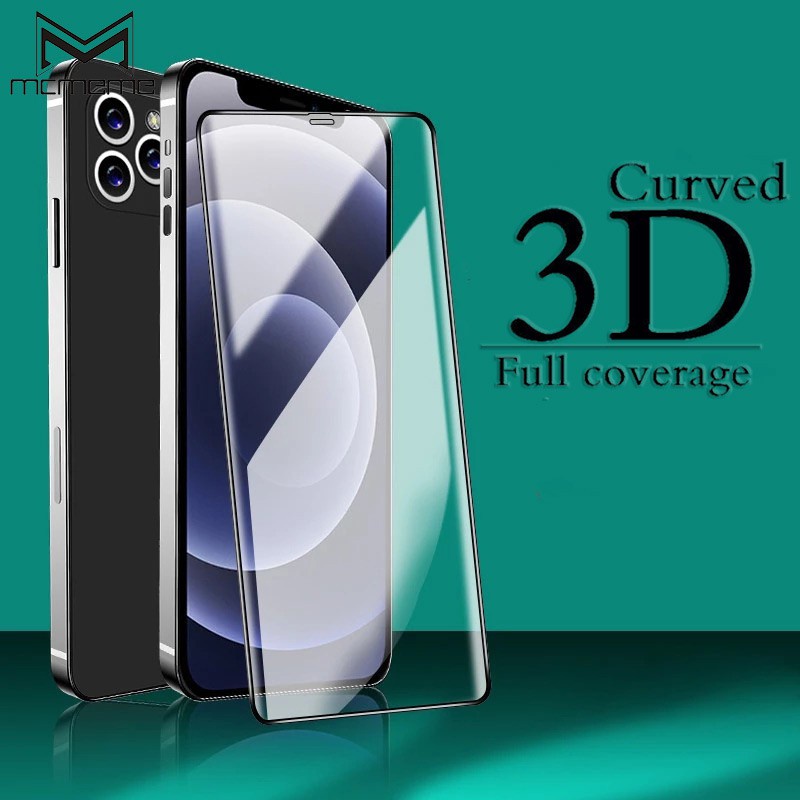 Kính cường lực toàn màn hình cong 3D cho IPhone 15 14 13 12 11 Pro X XS Max Xr 8 7 6 6s Plus SE 2020