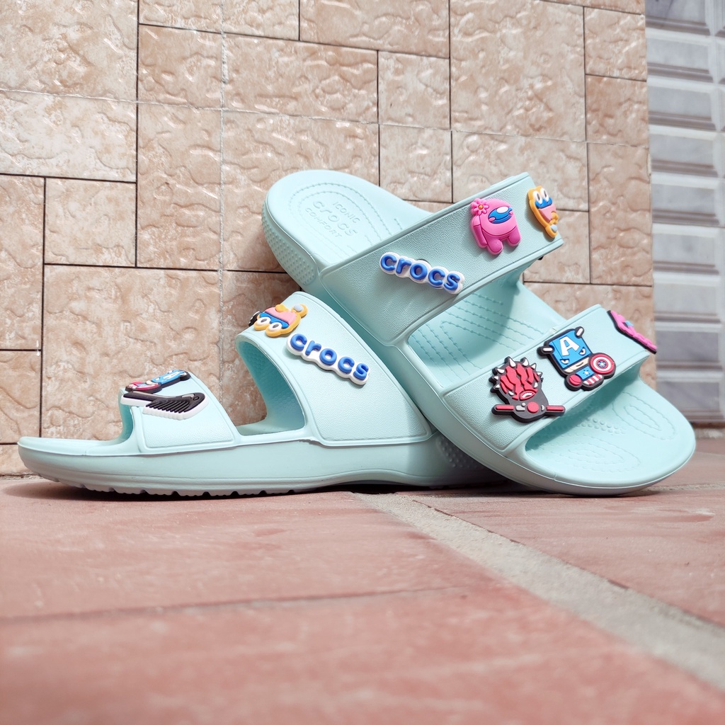 Dép xăng đan cho nữ màu xanh mint, dép crocs chính hãng, bao nhẹ bao bền (lỗi nhẹ đã xử lý) NXM