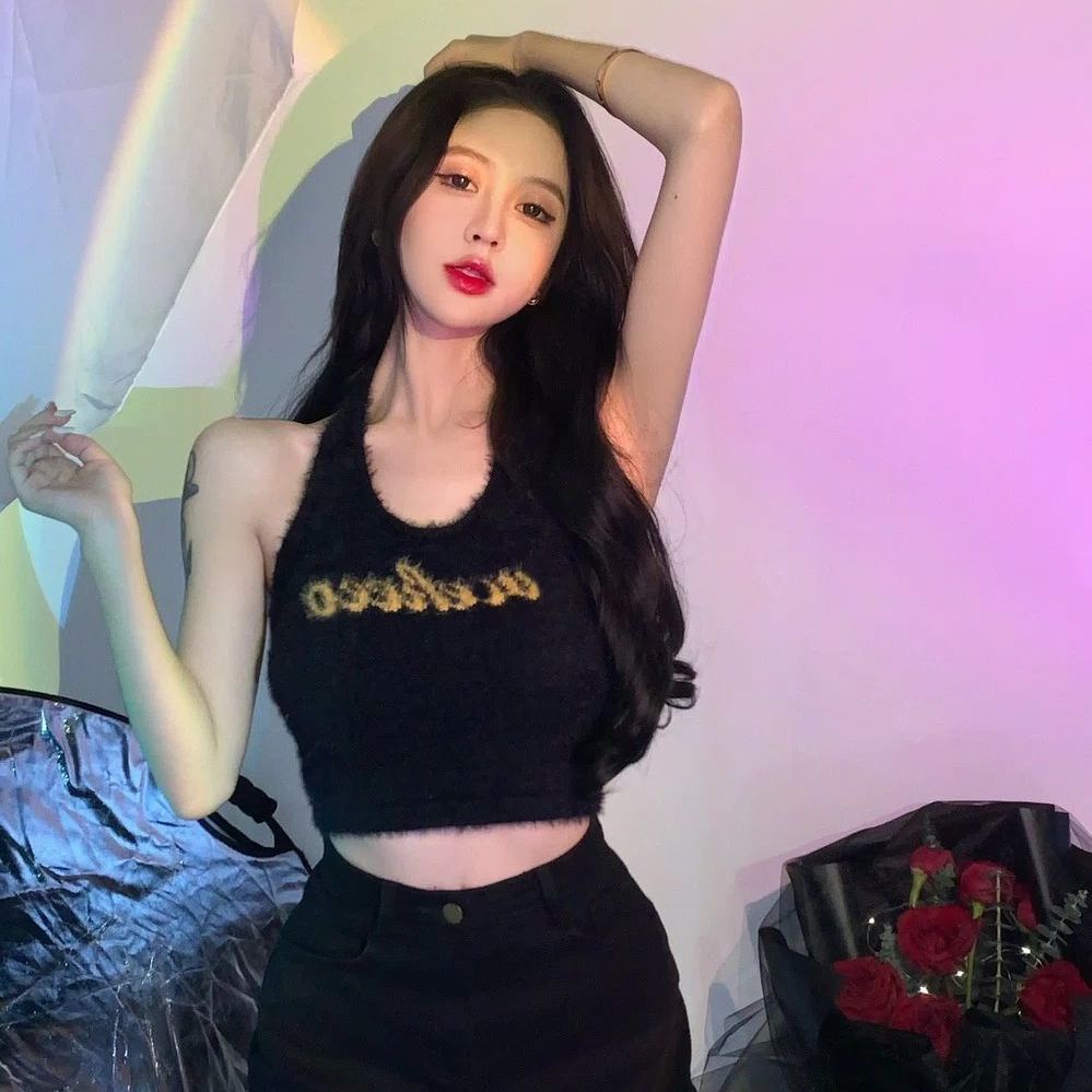 COZOK Áo Không Tay In Chữ Thời Trang Quyến Rũ Cho Nữ