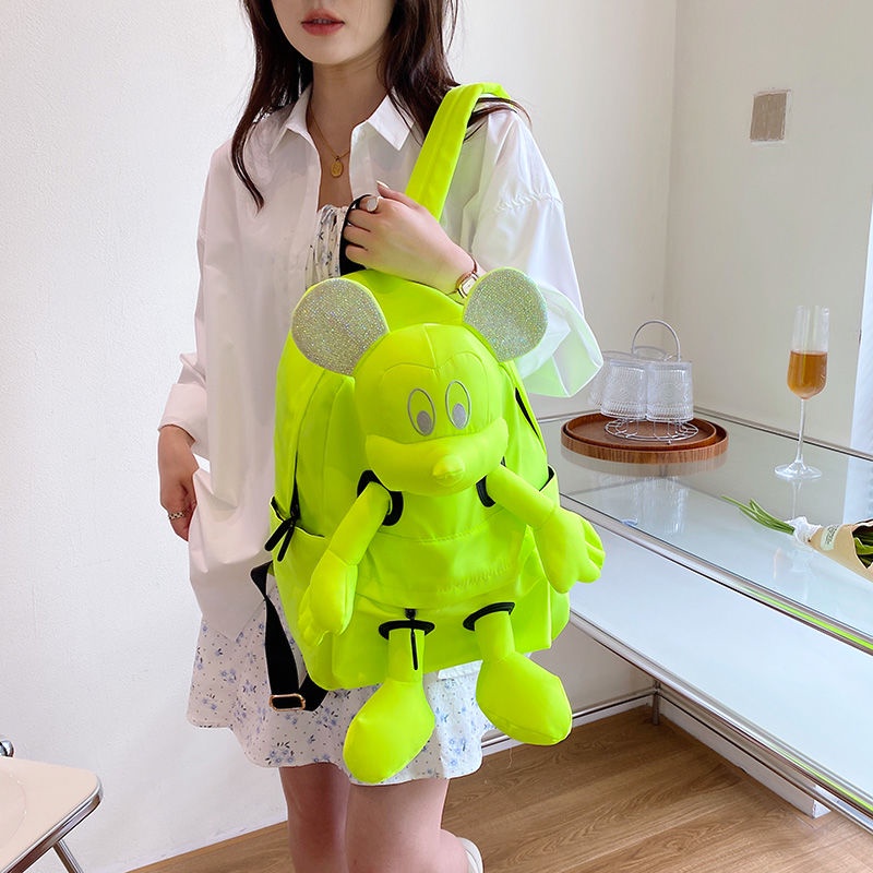 Balo Đi Học Cỡ Lớn Bằng Vải Nylon Hình Chuột Mickey Thời Trang 2022 Dành Cho Nữ