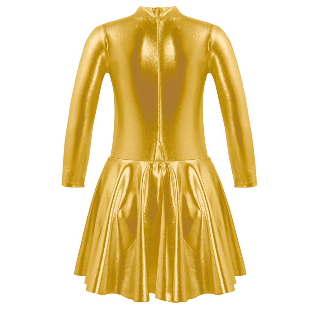 Trẻ Em Bé Gái Thời Trang Quần Áo Dài Tay Cổ Tròn Dây Kéo Vô Hình Lưng Trượt Băng