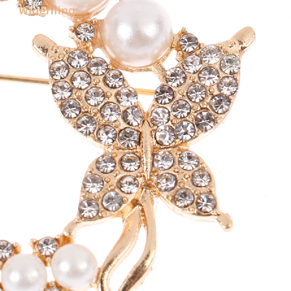 Ghim Cài Áo Hình Bướm Đính Ngọc Trai Nhân Tạo Thời Trang