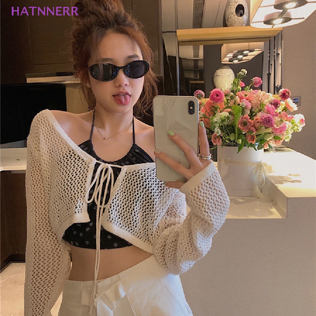 Set Áo camisole Ngắn + Áo Khoác cardigan Dệt Kim Tay Dài Thời Trang Mùa Hè Cho Nữ