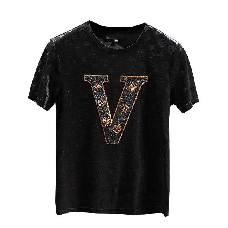 LV Áo Thun Nam Ngắn Tay Ôm Dáng Màu Sắc Đơn Giản Phong Cách Hàn Quốc