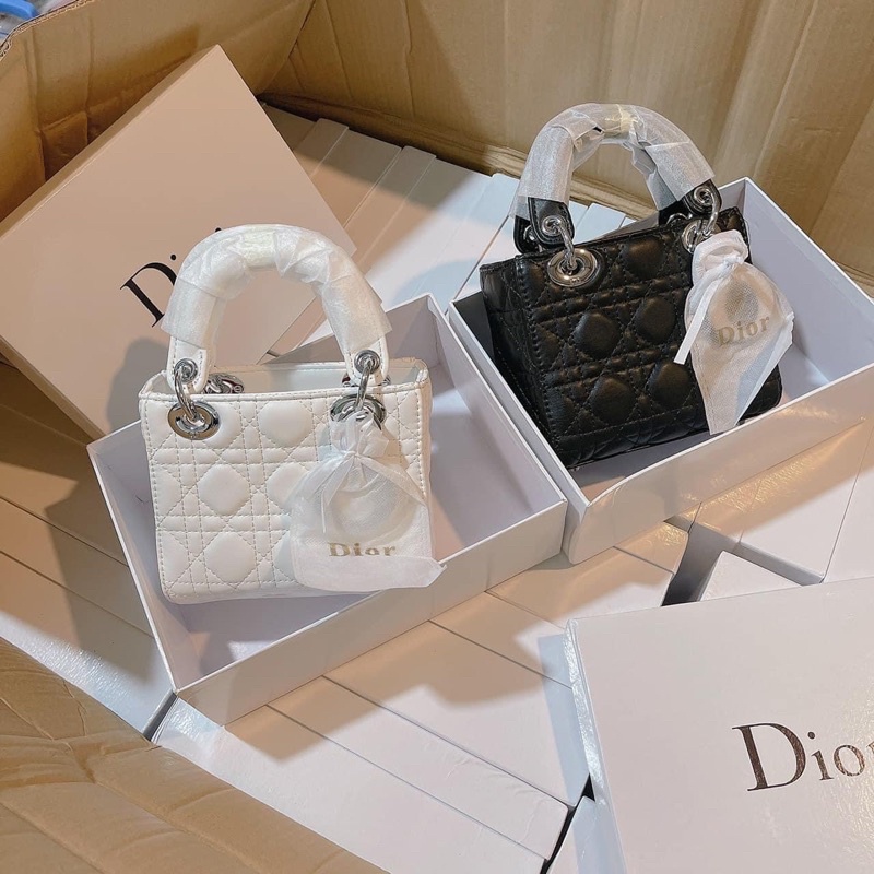 Túi di.or mini tag bạc sz 14cm kèm hộp ( tuyển ctv & sỉ toàn quốc )