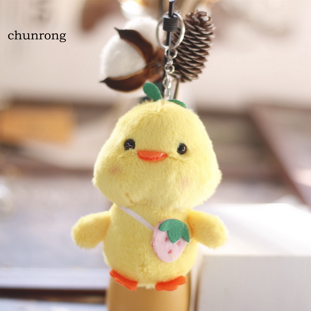 Móc Khóa Hình Vịt Nhồi Bông Hoạt Hình Dễ Thương