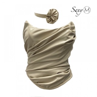 Áo corset flower leather a136 sexy m