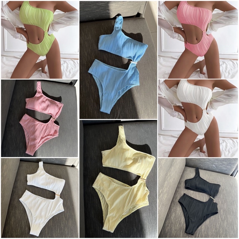 BIKINI MỘT MẢNH XANH LÁ CÂY KÈM MÚT KHOÉT EO SEXY
