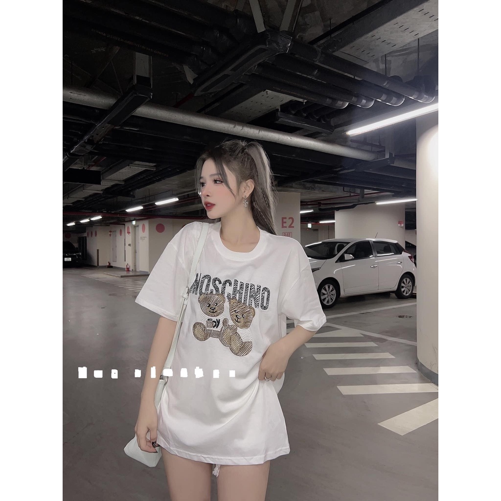 Áo phông gấu MCN 2 màu cho nữ