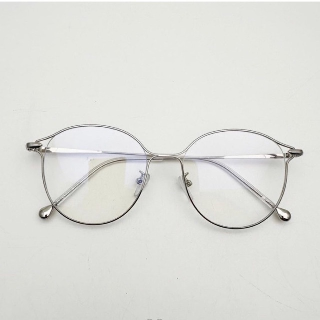 Gọng kính kim loại cao cấp dáng bầu tai mèo oversize 72836 tròng ánh sáng xanh