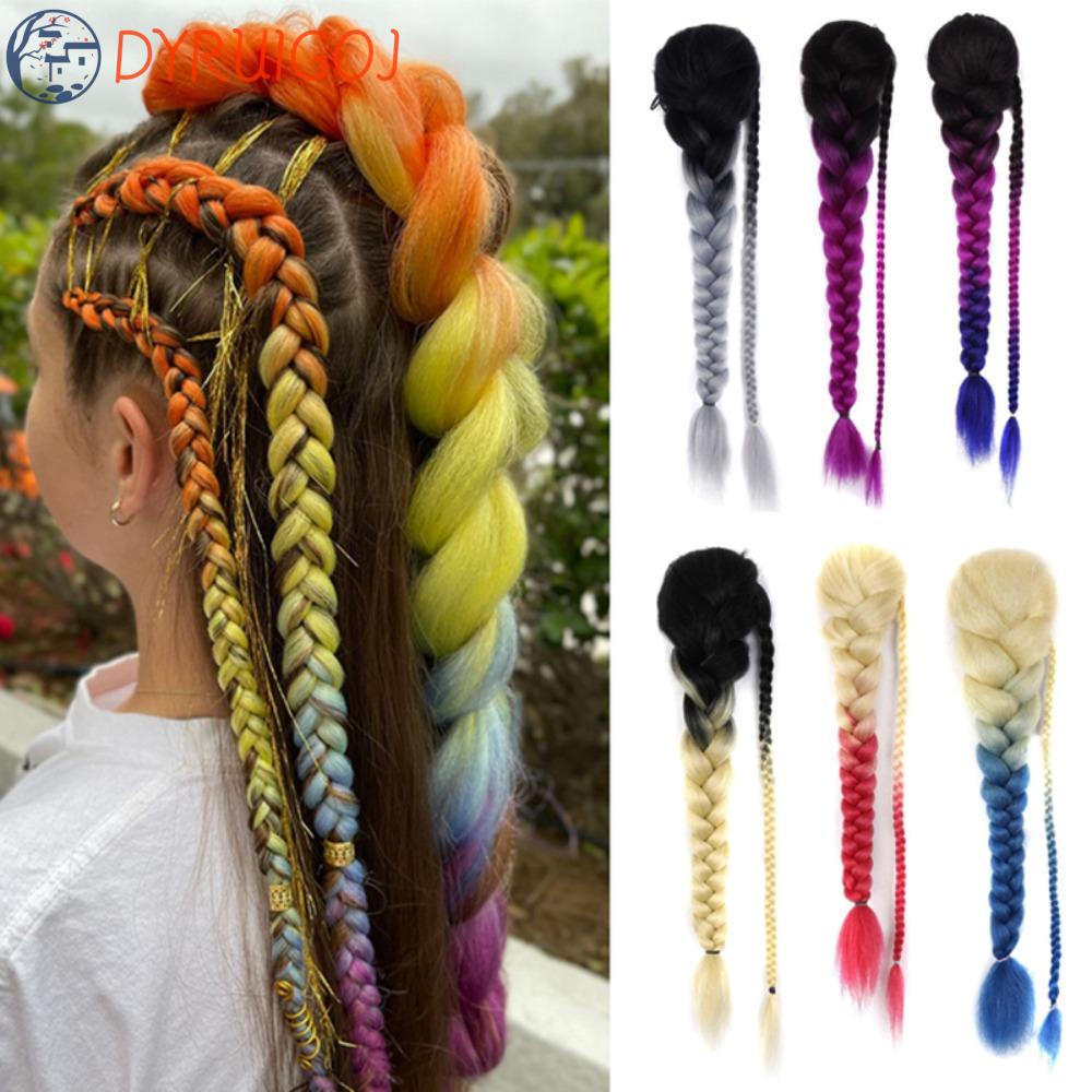Dyruidoj Tóc Giả Thắt Bím Đuôi Ngựa Bằng Sợi Tổng Hợp Màu Gradient Tự Nhiên Ngọt Ngào Không Đường May Chịu Nhiệt Dành