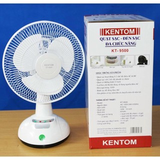 Quạt sạc tích điện kentom kt 9500- 2bình- tích điện lên tới 7h