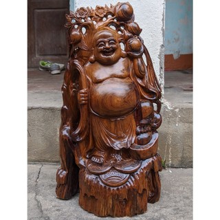 Tượng Di Lặc Cây Đào Gỗ Bach Xanh