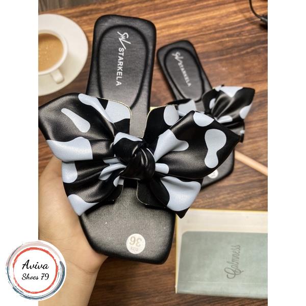 Dép chữ H quai nơ bò sữa cực xinh Hót Hít hiện nay.