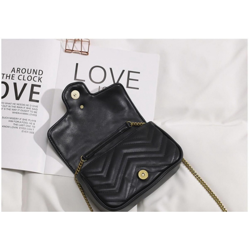 Túi Đeo Chéo Da Mềm Màu Trơn Họa Tiết Hình Thoi Thời Trang