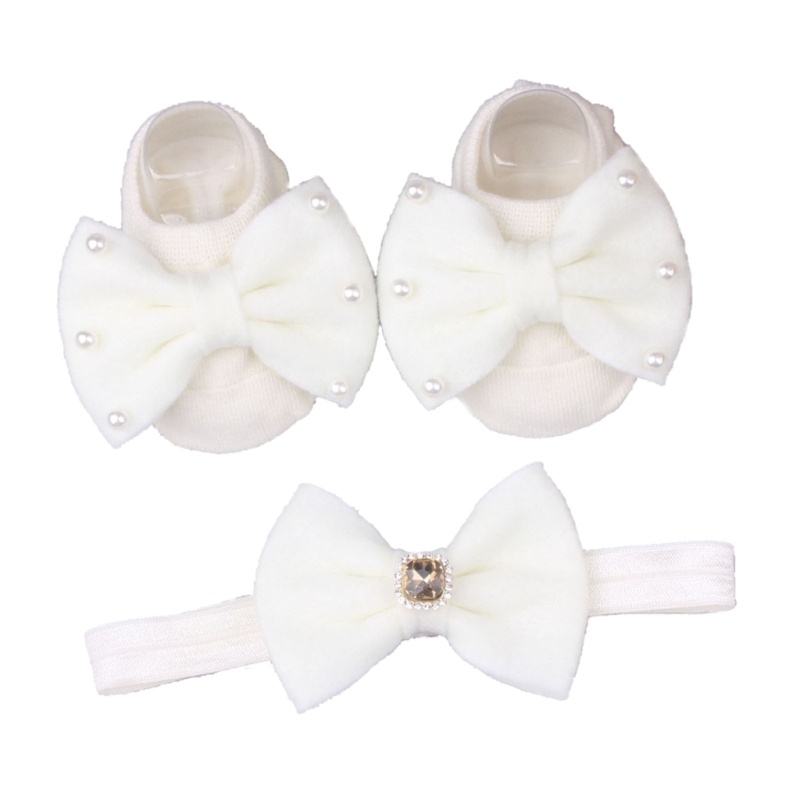 Set Băng Đô Vớ Co Giãn + Vớ Công Chúa Chụp Ảnh Cho Bé Gái 0-12 Tháng Tuổi