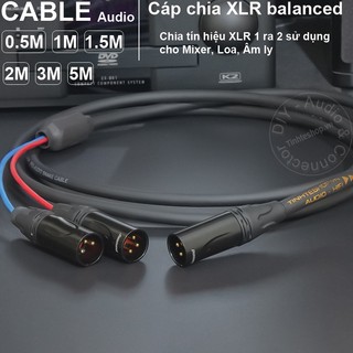 Cáp chia canon 1 ra 2 diy 0.5 đến 5 mét - xlr male to 2 xlr male splitter cable
