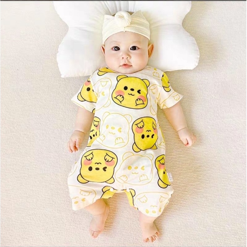 [Vải Thun lạnh] Body đùi liền thân bodysuit cộc tay cho bé, bộ body bé sơ sinh cho bé 0-12M SLH42