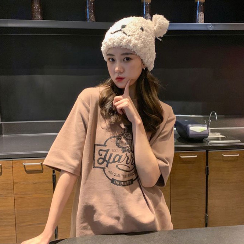 Áo thun XINLANYASHE tay ngắn dáng rộng thời trang Hàn Quốc 2023 cho nữ
