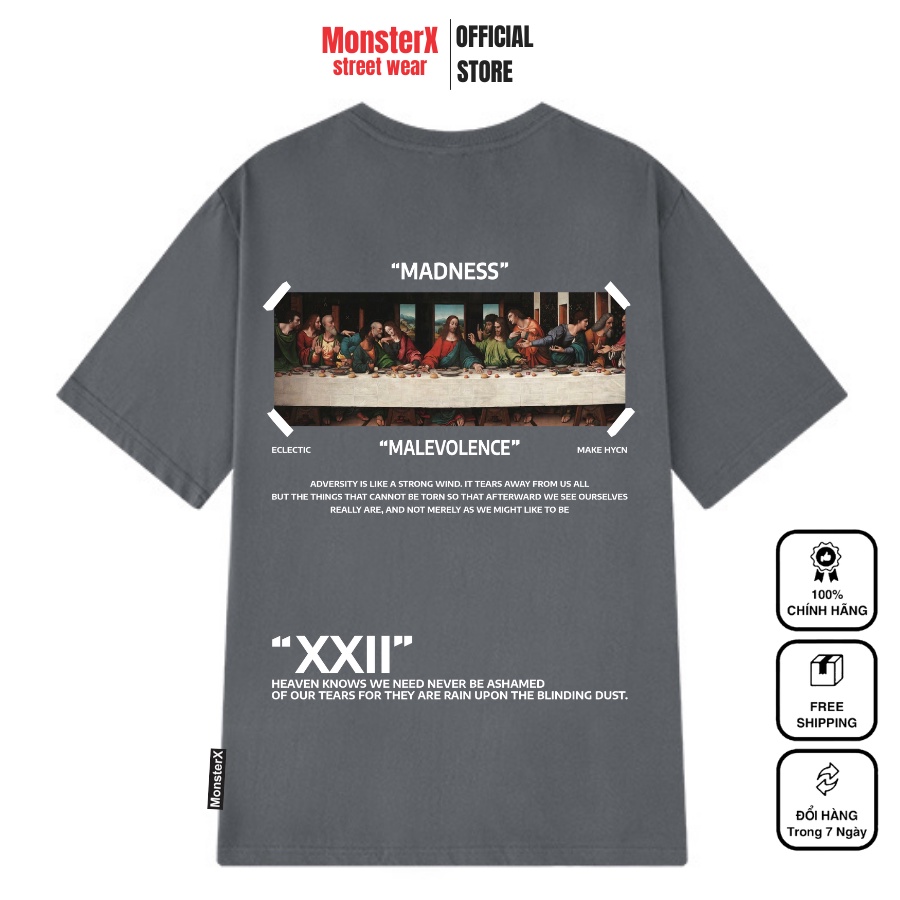 Áo thun unisex MONSTER X STREET Madness XXII phông tay lỡ nam nữ form rộng Local Brand