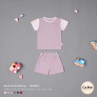 Cookie Bộ cộc cổ tròn phối tay cho bé