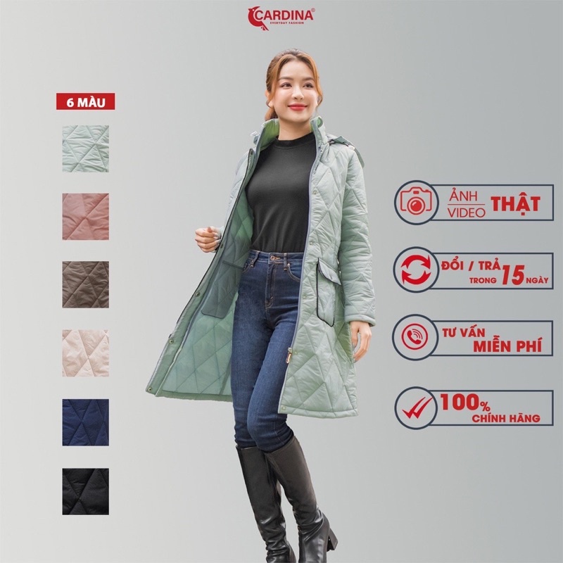 Áo Phao Nữ 𝐂𝐀𝐑𝐃𝐈𝐍𝐀 Chần Bông Nhật Bản Cao Cấp Dáng Dài Siêu Nhẹ Siêu Ấm 3PDF