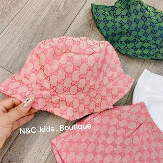 Set quần áo 3 ct (áo chéo + cv gu + mũ ) cho bé gái