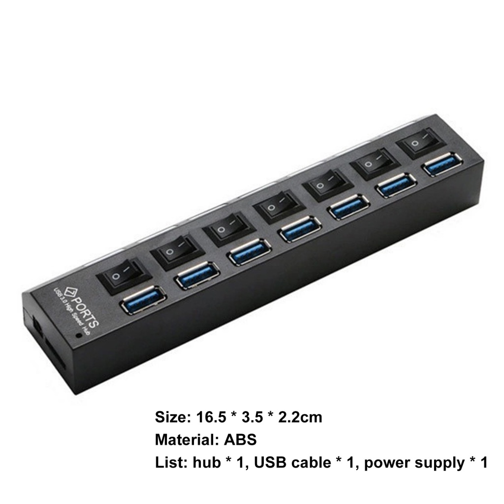 Bộ Chia 7 Cổng USB 3.0 Họa Tiết Hoa Hướng Dương Kèm Công Tắc Tiện Dụng Cho Máy Tính