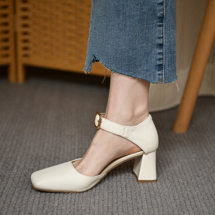 Giày Cao Gót Phối Khóa Cài Thời Trang Dành Cho Nữ