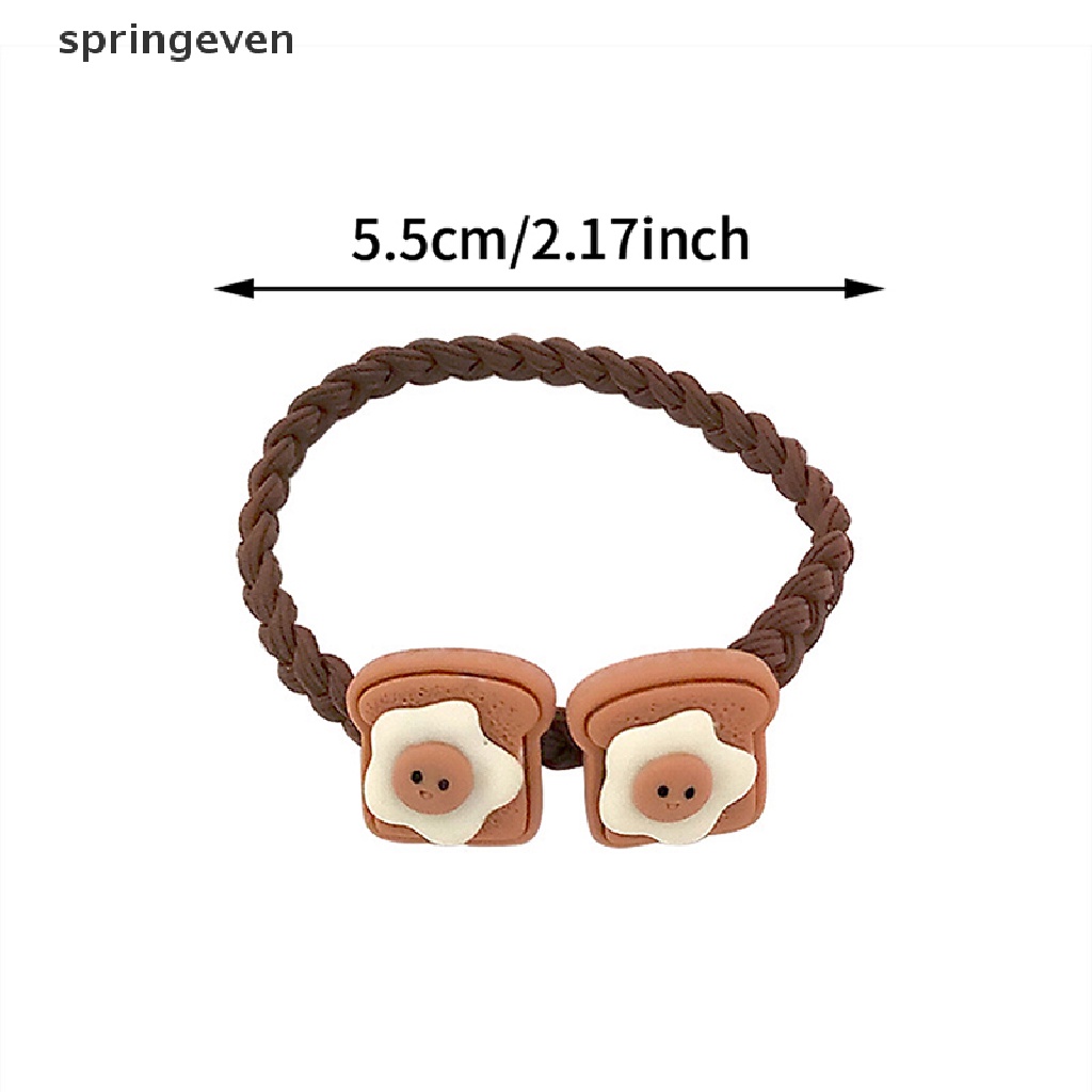 Dây Buộc Tóc Co Giãn Hình Hoạt Hình Màu Cà Phê Dễ Thương Phong Cách Hàn Quốc