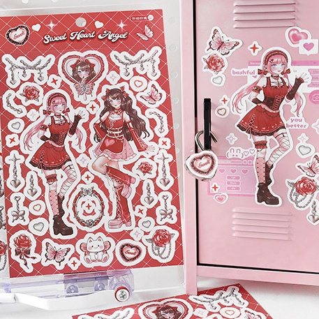 Idako Nhãn dán phim câm Barbie thiên thần loạt cô gái ngọt ngào và mát mẻ tài khoản tay domi phong cách 4 phong cách SS467