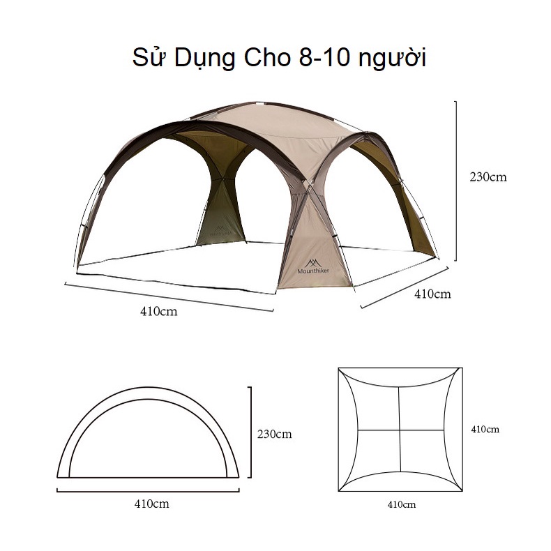 Lều trung tâm, lều cắm trại camping dã ngoại mountainhiker SZK-381 cho 8-10 người
