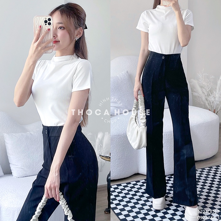 Quần tây ống loe công sở basic trơn màu chuẩn form THOCA HOUSE dày dặn tôn dáng cực xinh