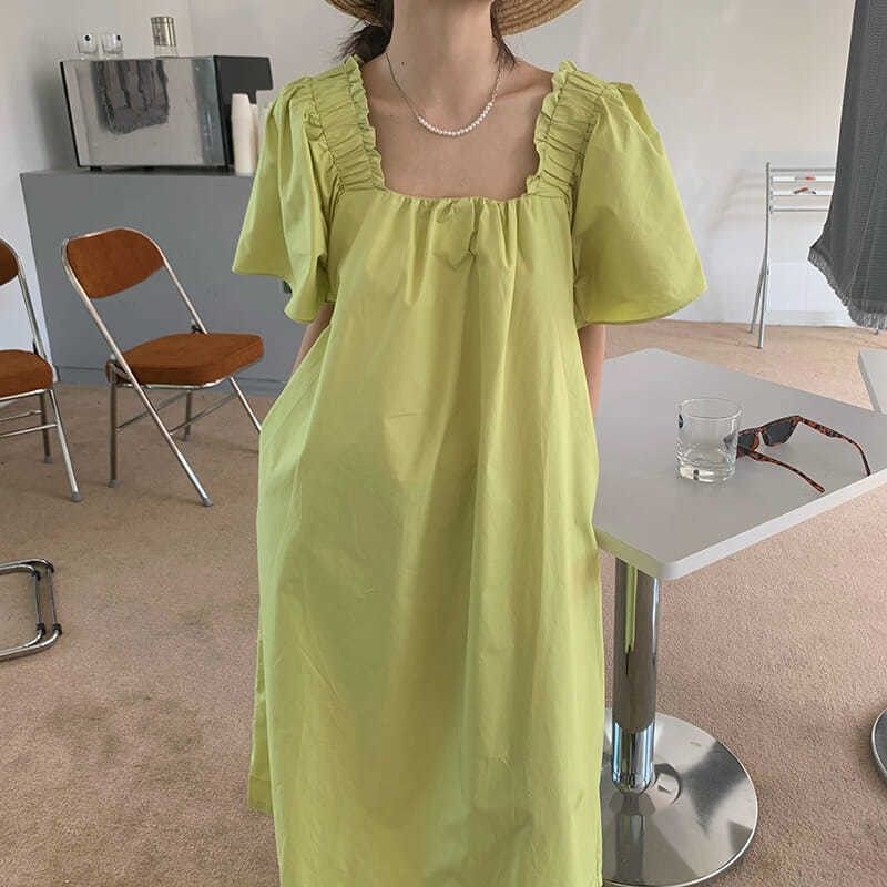 [Giao Ngay] Đầm Bầu Dáng Rộng Tay Ngắn Cổ Một Mảnh Thoải Mái Thời Trang Xuân Hè