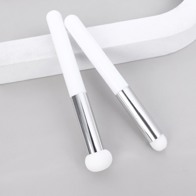 Cọ Trang Điểm Đầu Nấm Nhỏ Tay Cầm Bằng Xốp Màu Trắng / Đen