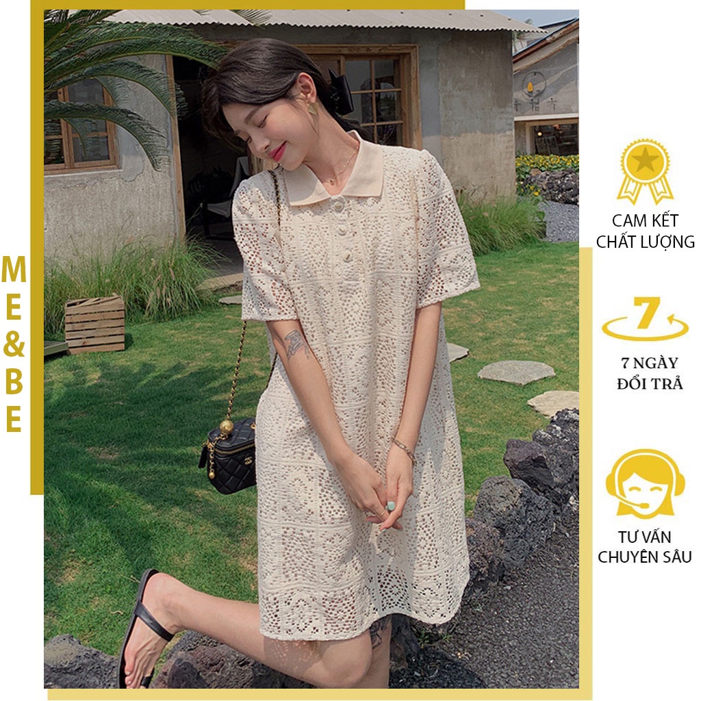 VÁY BẦU DỰ TIỆC CƯỚI CHẤT REN ĐẸP CỔ SƠ MI DÁNG SUÔNG - ĐẦM BẦU CÔNG SỞ FREESIZE CHẤT ĐẸP
