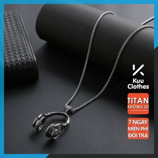 Dây Chuyền Nam Headphone Chain Kuu Clothes Màu Bạc - Dây Chuyền Hình Tai Nghe Titan Không Gỉ - Headphone Chain
