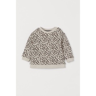 Áo nỉ da beo bé gái h&m sz 6-24m