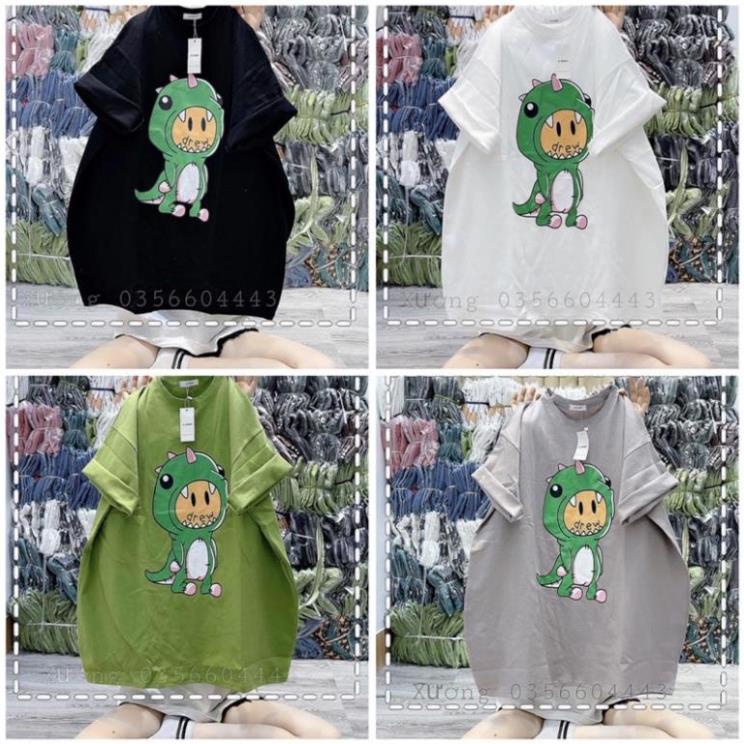 [ Rẻ Vô Địch ] Áo Thun 3158 Cotton Khô Form Rộng Unisex Nam Nữ In Hình Khủng Long